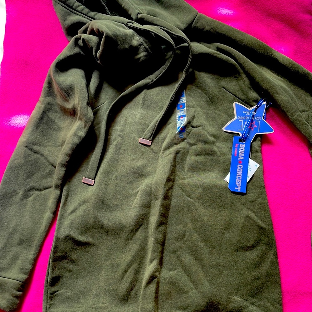 Army green sweater dress